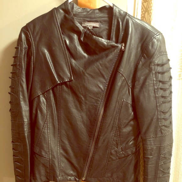 Gracia Jackets & Blazers - Gracia Vegan Leather Moto Jacket Size L